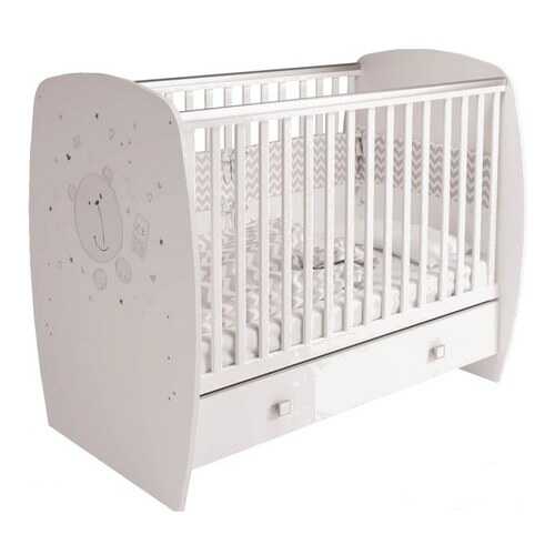 Кроватка детская Polini Kids French 710 Teddy с ящиком Белый в Детский мир