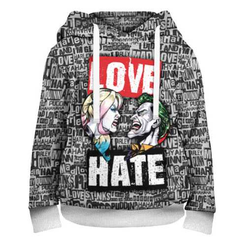 Детская толстовка ВсеМайки 3D Love Hate, р. 104 в Детский мир