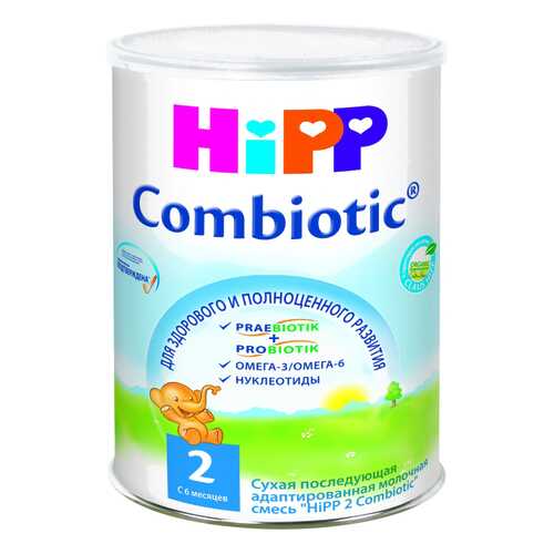 Молочная смесь HiPP Combiotic 2 от 6 до 12 мес. 800 г в Детский мир