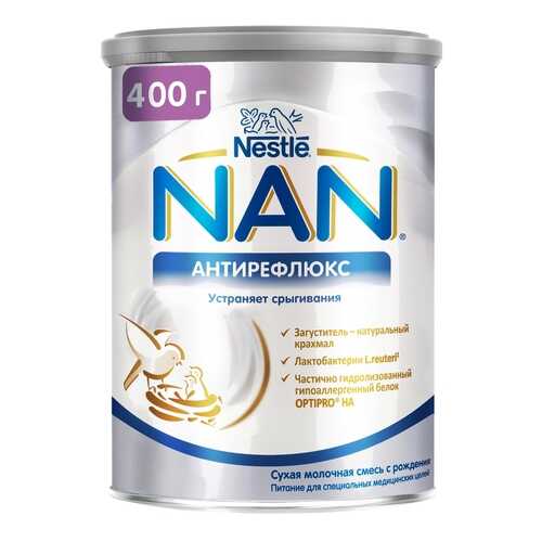 Молочная смесь NAN Антирефлюкс от 0 до 6 мес. 400 г в Детский мир