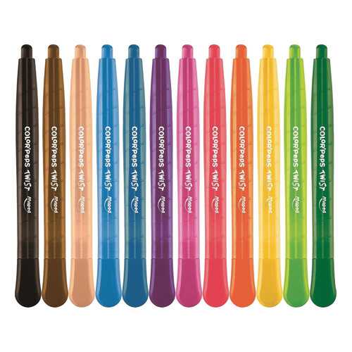 Восковые мелки Maped Color'peps Twist выкручивающиеся, 12 цветов в Детский мир