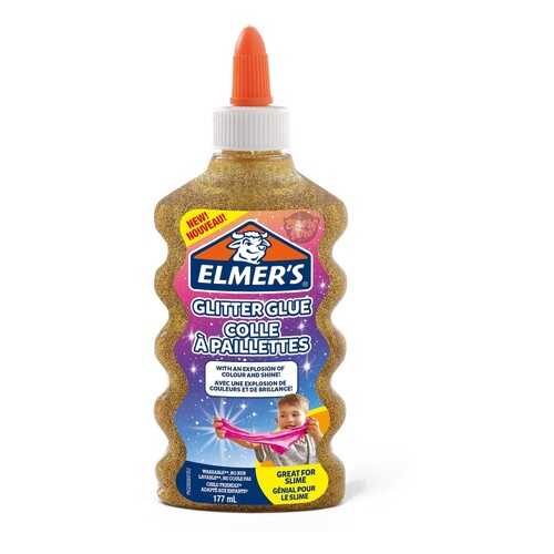Клей для слайма Elmers Glitter glue золотой 177 мл в Детский мир