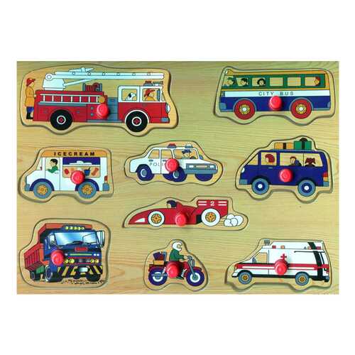 Рамка-вкладыш Wooden Toys Машинки в Детский мир