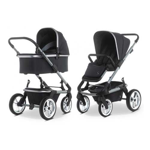 Коляска 2 в 1 Moon Solitaire Black в Детский мир
