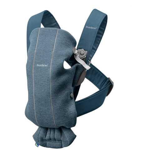 Рюкзак-кенгуру BabyBjorn Mini Cotton Jersey пепельно-синий в Детский мир