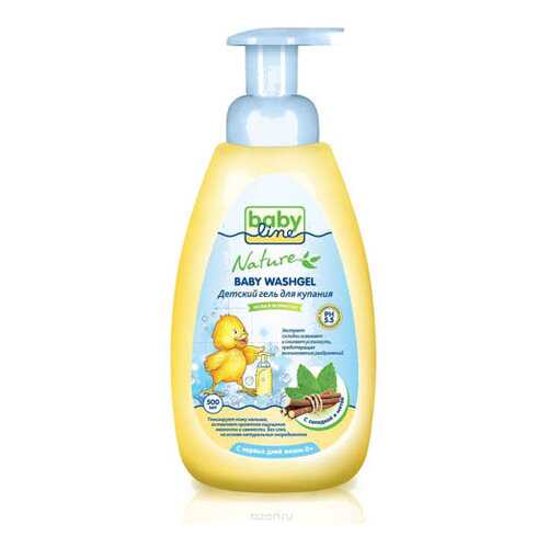 Гель для купания babyline с мятой и солодкой для детей с первых дней жизни, 500 мл в Детский мир