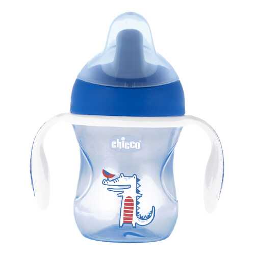 Chicco Поильник Chicco Training Cup (полужесткий носик), 1 шт,, 6+, 200 мл, синий в Детский мир