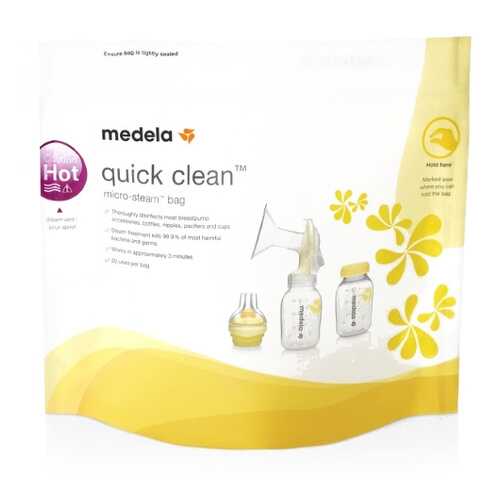 Пакеты для стерилизации в микроволновой печи MEDELA Quick Clean, 5 шт. (008.0065) в Детский мир