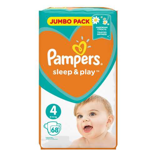 Подгузники Pampers Sleep & Play 4 (8-14 кг), 68 шт. в Детский мир