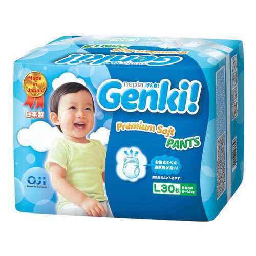 Подгузники-трусики Genki Premium Soft L (9-14 кг), 30 шт. в Детский мир