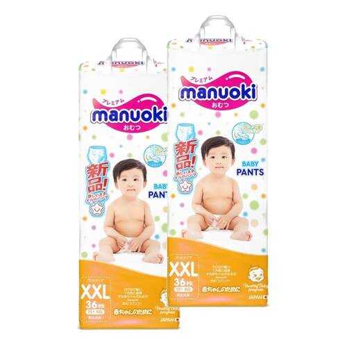 Подгузники-трусики MANUOKI XXL (15+ кг), 2х36 шт. в Детский мир
