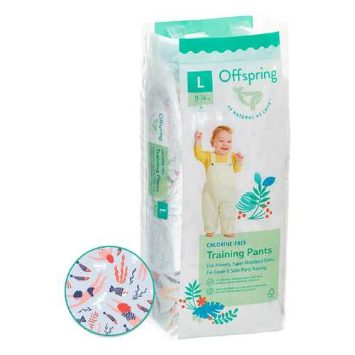 Трусики-подгузники Offspring, L 9-14 кг. Риф 36 шт. в Детский мир