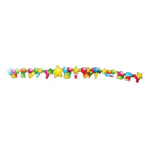 ACTION! Гирлянда праздничная ACTION HAPPY BIRTHDAY Смайлик 1,6 метра в Детский мир